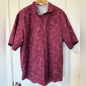 Tommy Bahama Maroon Floral Button Down Shirt
